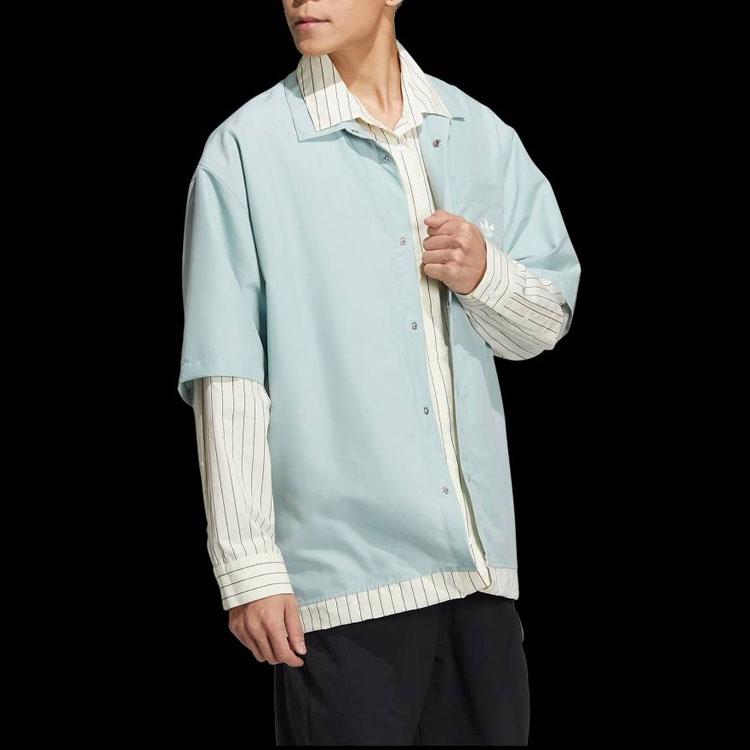 adidas Многослойная рубашка с длинными рукавами и принтом логотипа Originals X Umamiism, топы унисекс, синий цвет HR6446