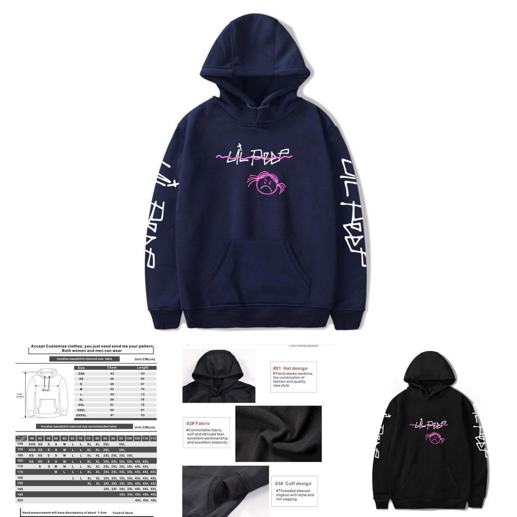 Peep Lil Love Sweatshirt Pullover Hip Hop Sad Face Women Men Rapper 1 Hoodies