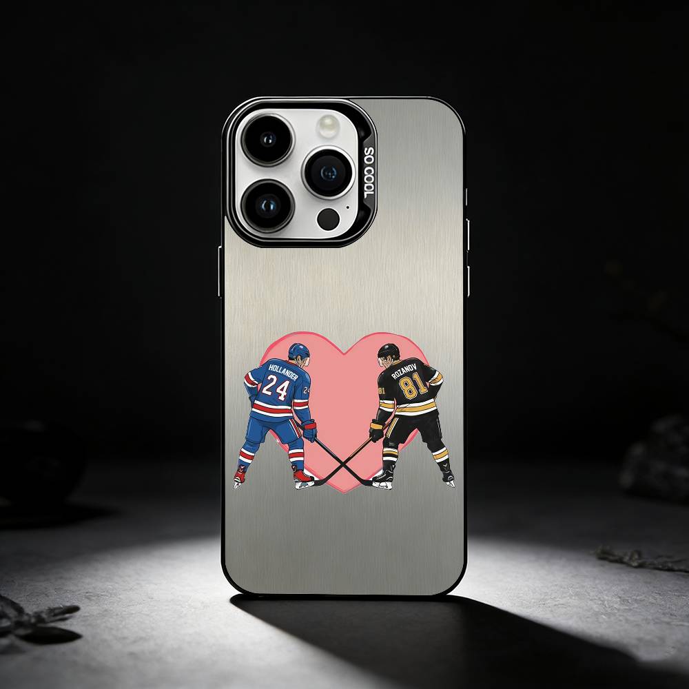LGBTQ Heated R-Rivalry Ice Hockey Phone Case For iPhone 17,16,15,14,13,12,11 Plus,Pro Max,XS,Colored silver phone case