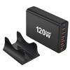 Портативная зарядная станция USB мощностью 120 Вт с 6 портами, 3 Type C PD и 3 USB A для одновременной зарядки телефонов, планшетов и других устройств