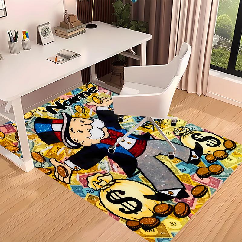 Custom personalization Mr. Monopoly Print Area Rug - Soft, Washable Non-Slip Indoor Mat,Living Room,Home&Office Decorative Rug