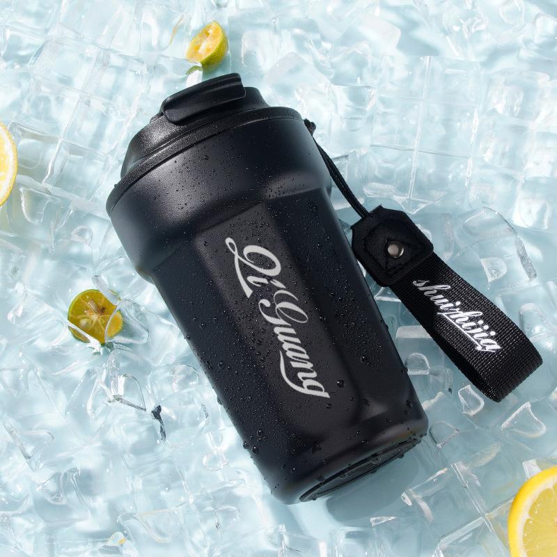 Thermos cup, student high-value accompanying cup, car double drink, straw water cup