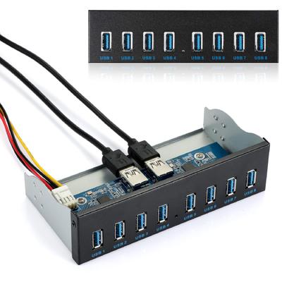 MZHOU Передняя панель USB-хаб 8 19-контактный на 8 портов USB-хаб для Поддержка USB-флеш-передачи Скорость до Подходит для переднего отсека компьютерного корпуса 3.0 Порты, 3.0 ПК, Накопитель,