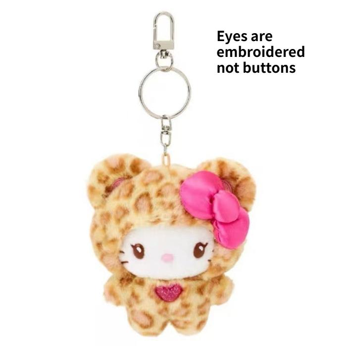 Серия Sanrio с леопардовым принтом Плюшевый брелок-подвеска для сумки Hello Kitty Сладкий подарок на день рождения для детей и девочек