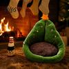 Christmas Sloth Cushion Tree Shaped Seat with Backrest, Soft Crystal Velvet Throw Decorative Star Topped Pillow Pillow, Comfortable Pad for
