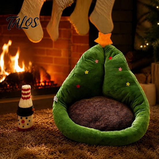 Christmas Sloth Cushion Tree Shaped Seat with Backrest, Soft Crystal Velvet Throw Decorative Star Topped Pillow Pillow, Comfortable Pad for