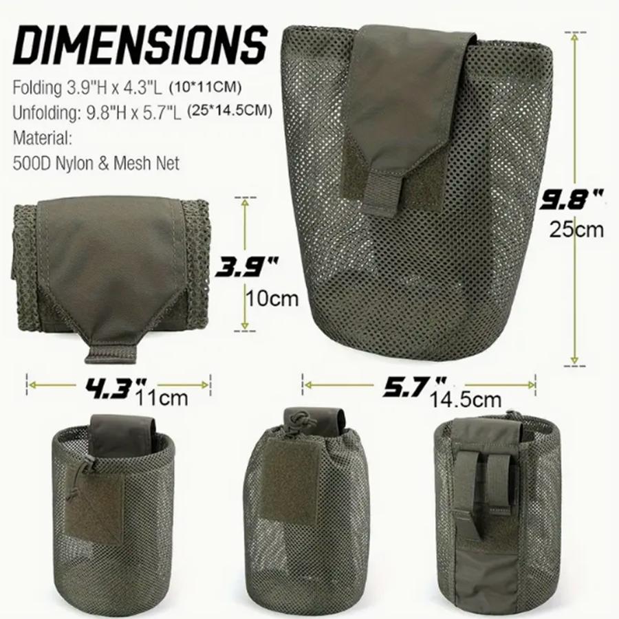 Nylon New Roll-Up Mesh Dump Pouch Magazine Storage Mini Foldable Net Pocket EDC Tactical Outdoor Sport Camping Hunting