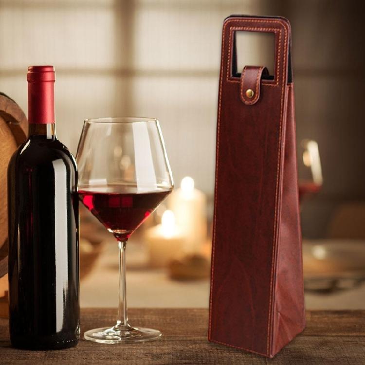 Набор из 2 кожаных защитных чехлов для шампанского, аксессуаров для вина, для подарков и путешествий. Стильная сумка для хранения винных бутылок.