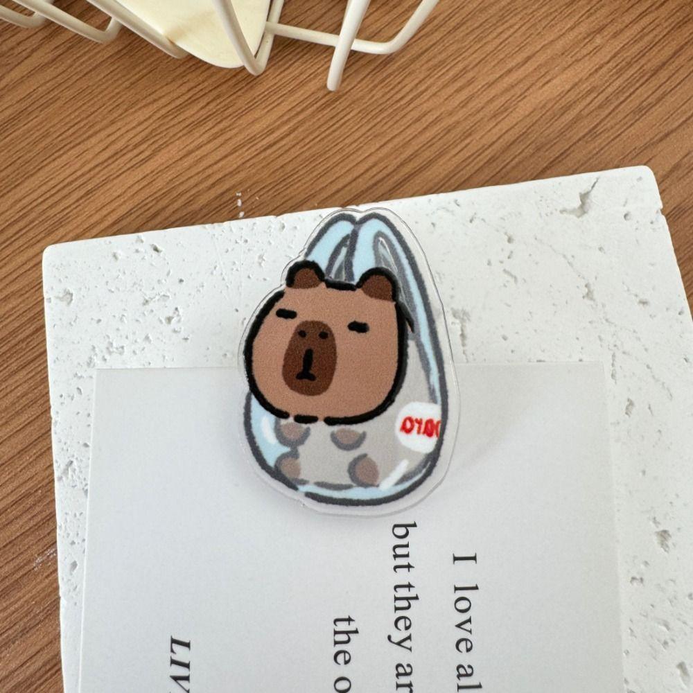 Acrylic Cartoon Capybara Clip Stationery Cute Capybara Photo Clip Capybara Paper Clip  Scrapbook