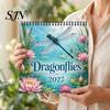 Decorative Nature Scenery Dragonflies 2027 Wall Calendar, Dragonfly And Pond Art Minimalist Monthly Note Pad 12 Month Hanging Planner for Daily