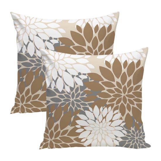 2 шт. наволочка с принтом георгина, квадратная подушка, наволочка для закусочной, ресторана, отеля, спальни, офиса, наволочка для машинной стирки, наволочки с застежкой-молнией