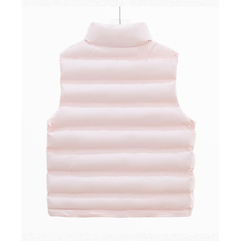 Women Stand Collar Zip Up Solid Color Pockets Loose Winter Vest