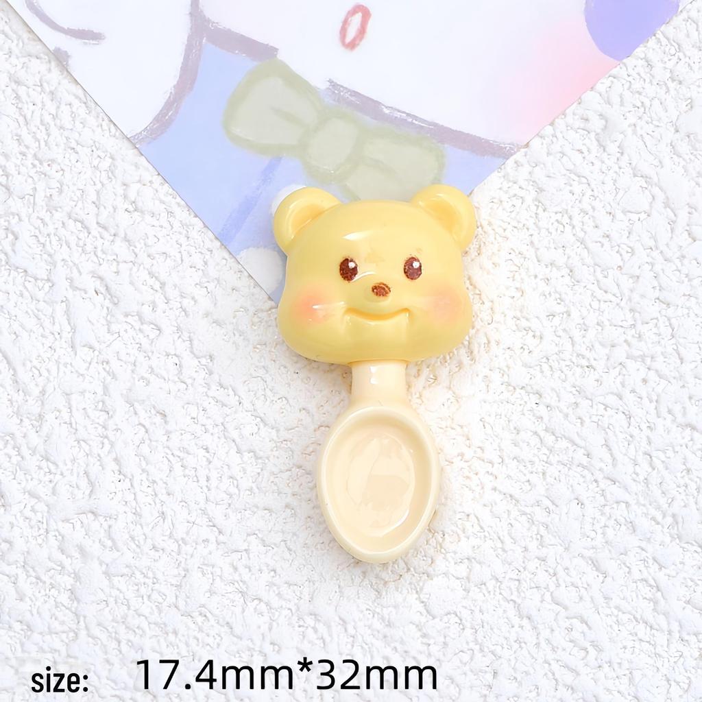 Милая ложка-медведь из мультфильма, аксессуары из смолы: Чехол для телефона, заколка для волос, бижутерия, украшение своими руками.