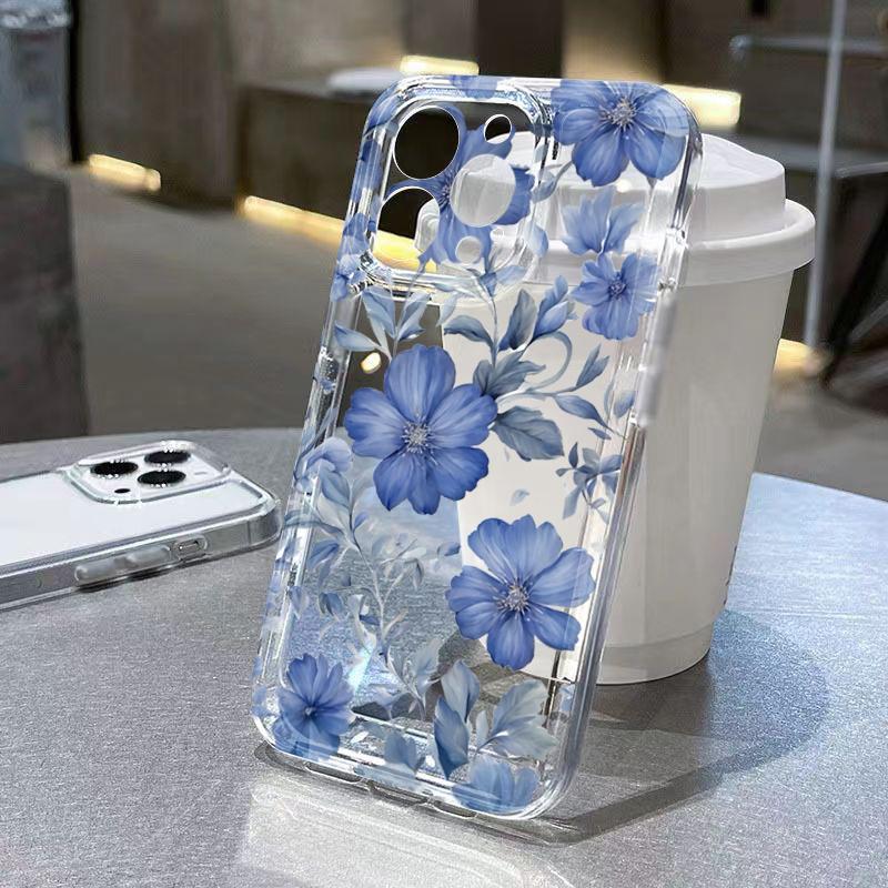 Colorful Abstract Floral Print Phone Case for iPhone 17 16 15 14 13 12 11 16E Series Pro Max Plus Double Layer Protection