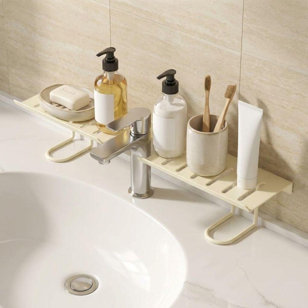 Water Drainage Faucet Storage Shelf Rustproof Cosmetic Storage Box Kitchen Sink Shelf Shower