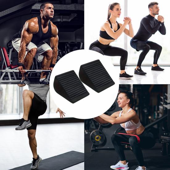 2 шт. Блок-клин для глубокого приседа, Растяжка икр, Наклонная доска, Профессиональный нескользящий фитнес, Тяжелая атлетика, Становая тяга, Подъем пятки, Рампа для глубокого приседа