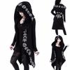 Spring and Autumn Women's Punk Style Moon Pattern Long Sleeve Long Cardigan Hoodie