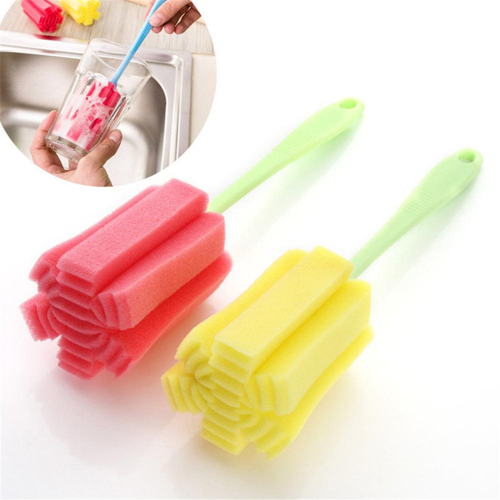 Scrubbing Plastic Feeding Sponge Baby Bottle Brush Cleaning Tool Nipple Cleaner