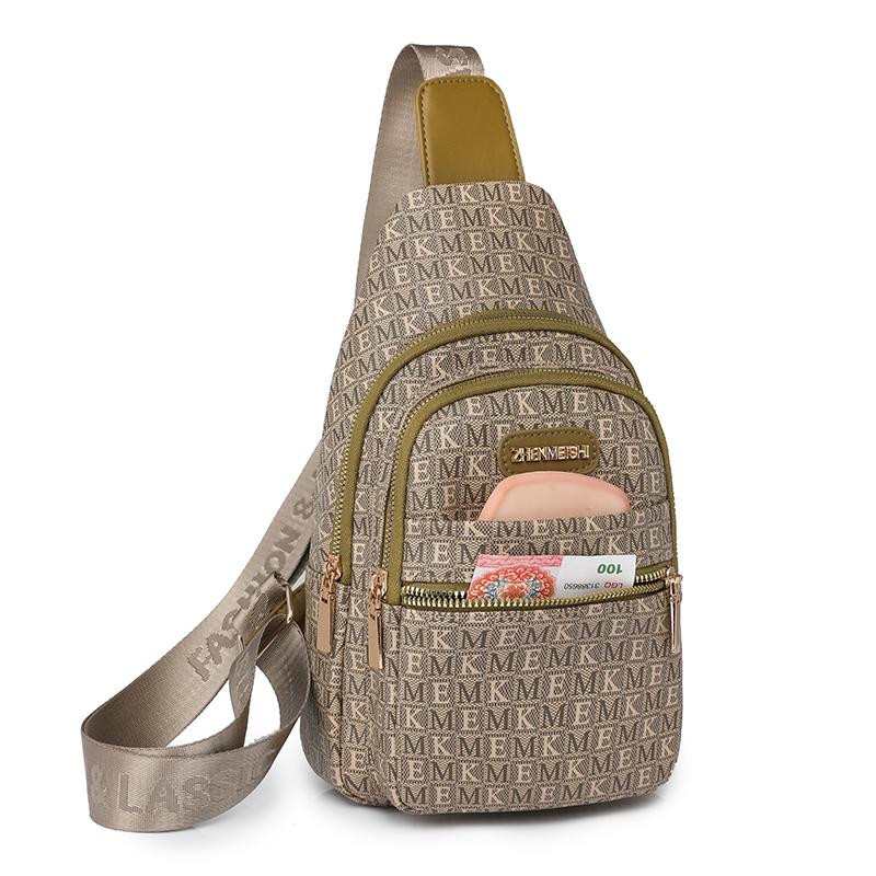 Chest Bag Women's Single Shoulder Chest Bag Crossbody Travel Soft Leather Small Backpack