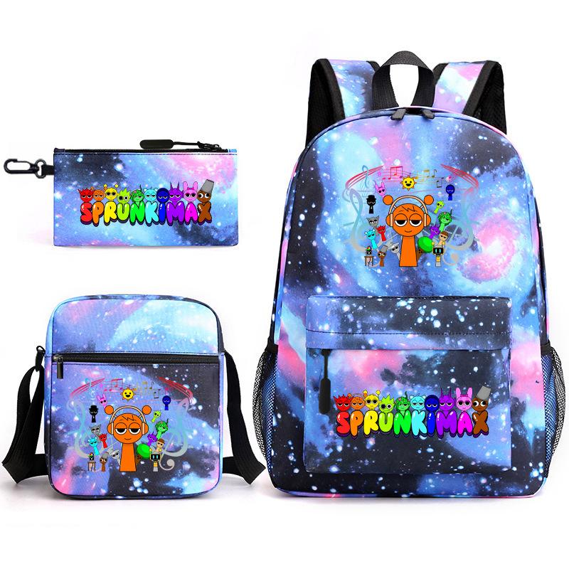 Rhythm Box Peripheral Elementary School Bag Starry Sky Backpack Three-piece Set