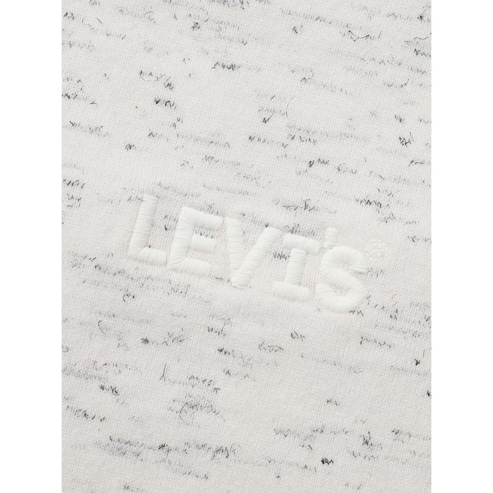 Levis Повседневная Удобная Простая Футболка с Вышитым Логотипом, Рубчатый Круглый Вырез, Короткий Рукав, Мужские Футболки, Серый 003MZ-0001