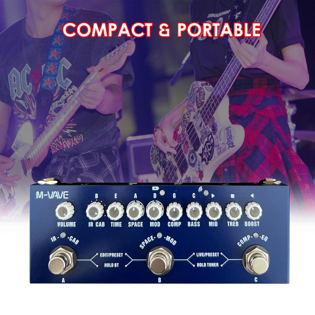 MVAVE CUBE BABY Portable Multifunctional Bass Combined Effect Pedal with Wireless Music Playback