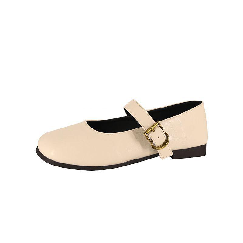 Кожаные туфли на плоской подошве с одной педалью, женские туфли из кожи, весна-лето 2025, новые женские туфли с надписью «Сказочный ветер» и «Мэри Джейн»