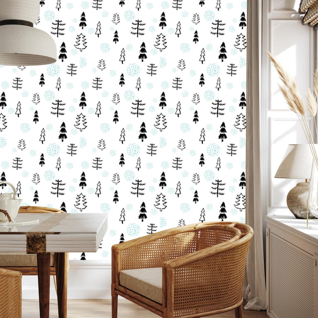 Forest and spruce trees wallpaper for living room and bedroom 50x1000