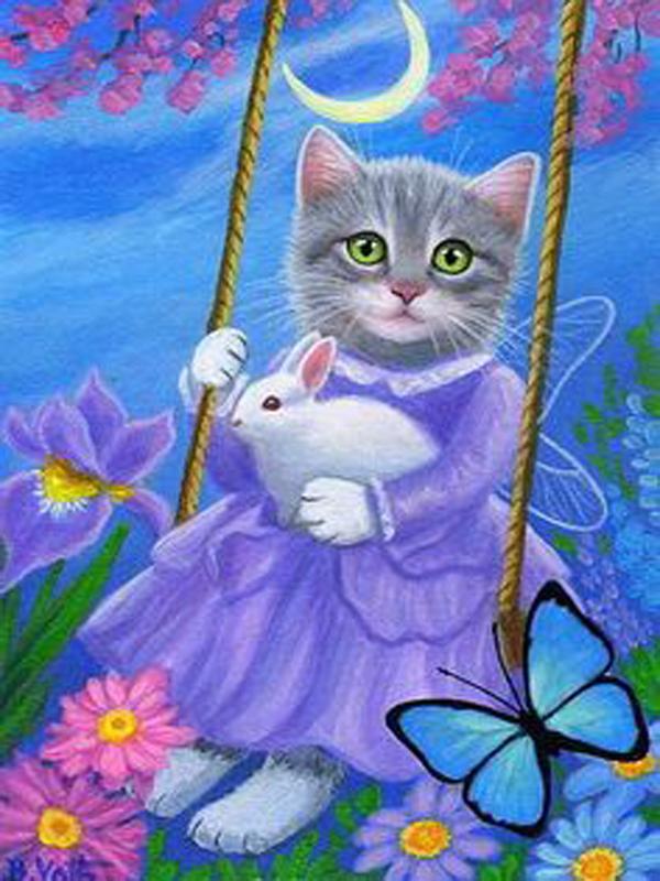 DIY алмазная живопись животное вышивка крестом ремесло полная круглая дрель кошка мозаика Алмазная вышивка домашний декор стены