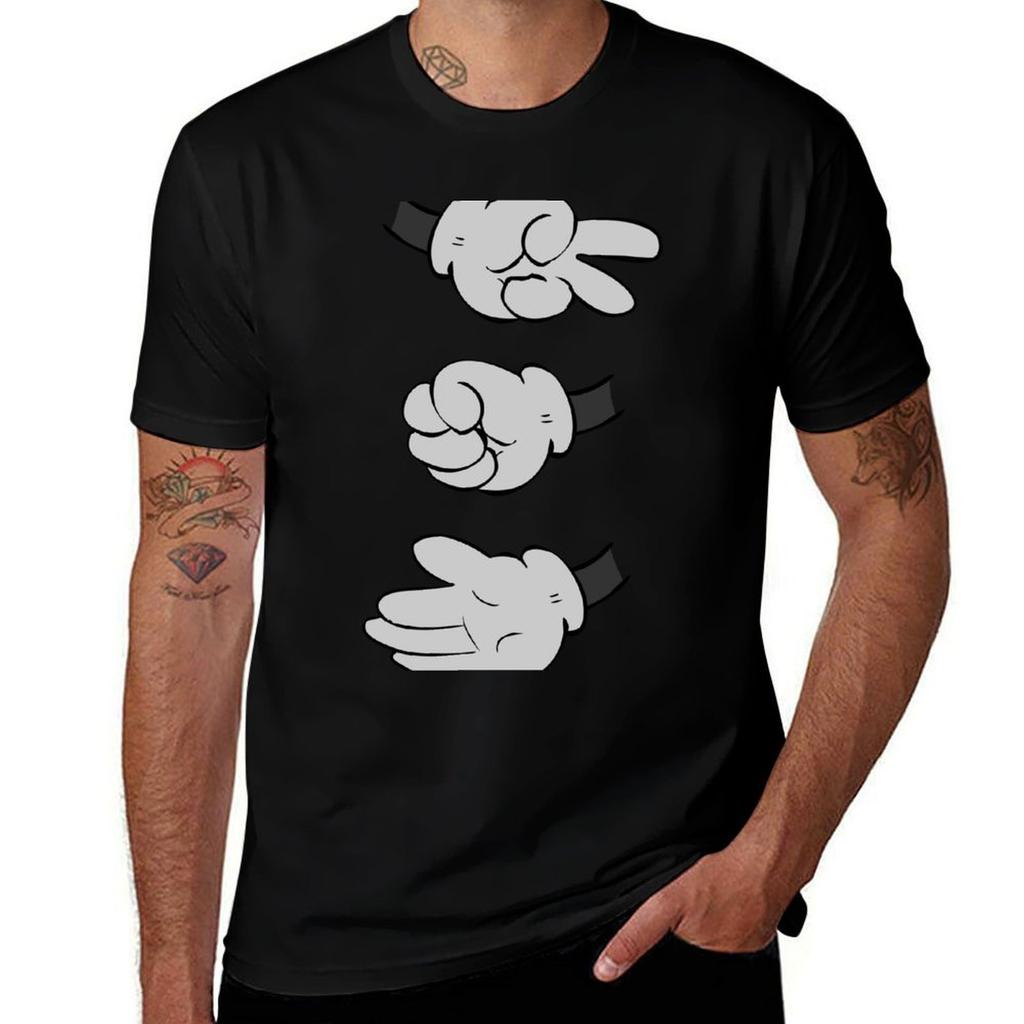 Scissors Rock Paper T-Shirt Casual Loose Short Sleeve Tee for Men
