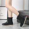 Fashion Rain Boots Women Ankle Shoes Waterproof Rain Rubber Shoes for Rain Day 2024 New Slip On Female Short Boots Solid Warm Fashion
