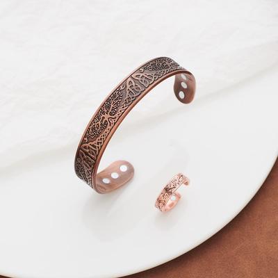 Jiarui Viking Ретро Магнитный Браслет из Красной Меди