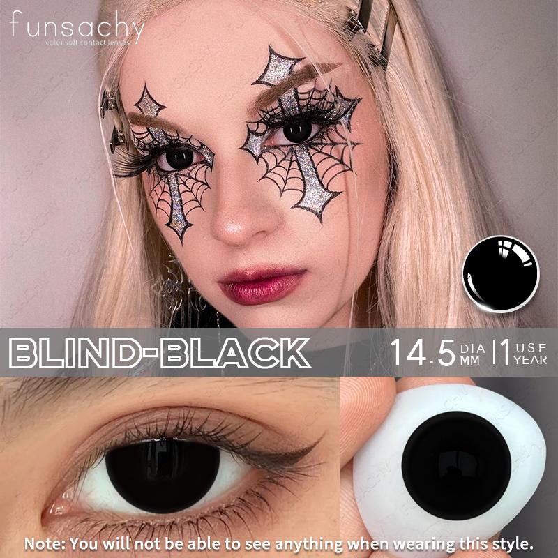 FUNSACHY 1 Pair Colored Contact Lenses for Cosplay Mesh Zombies Cosplay Halloween Party Makeup Softlens Anime Coser Accessories