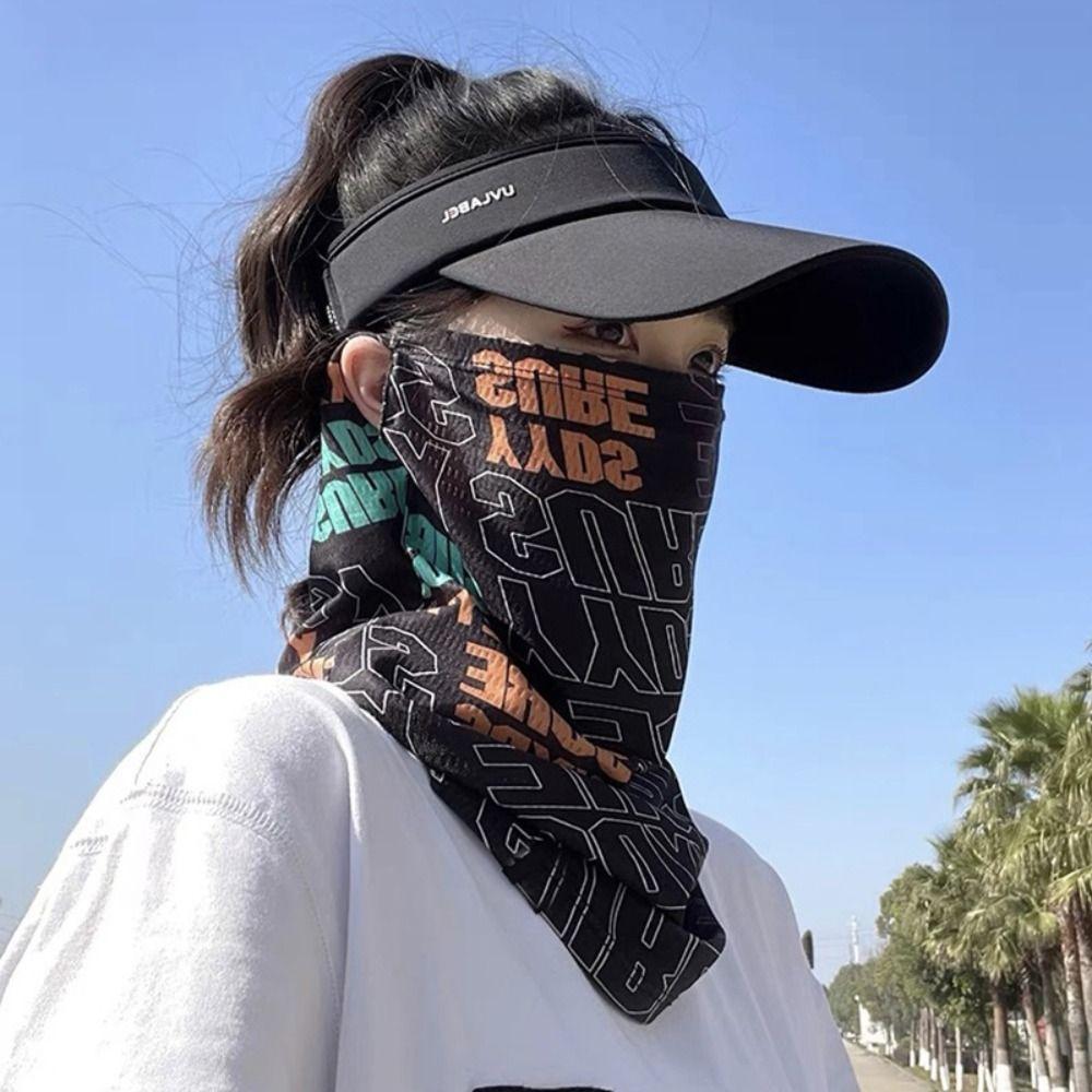 Anti-UV Face Cover Mask Thin Sleeves Sunscreen Sleeves Sports Half Face Cover Women's