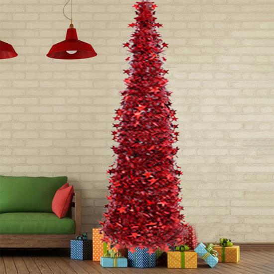 Yousheng 5FT Рождественская елка-карандаш с устойчивым основанием, блестящая снежинка, складная, реалистичная, праздничная, для дома и улицы, рождественская елка, украшение, праздничный подарок