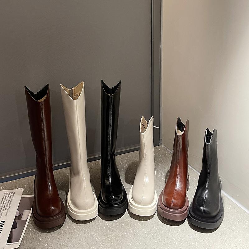 Модные женские сапоги длиной до колена 2024 года, осень-зима, новые женские сапоги-рыцари, длинные сапоги в стиле панк на платформе, женские короткие сапоги в стиле ретро Botas Mujer
