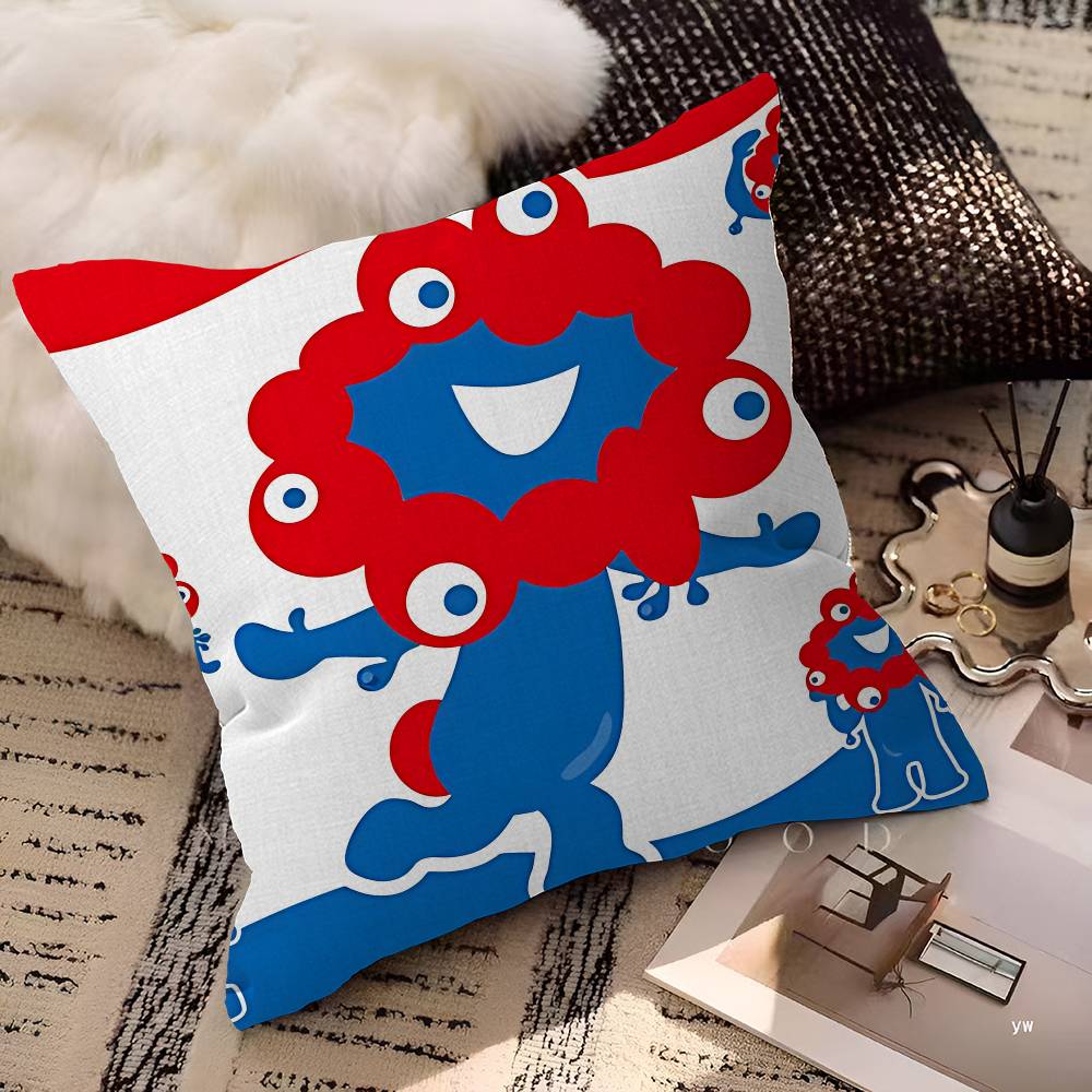 Cartoon M-Myaku-Myaku Cushion Cover Inches Farmhouse Decor Home Throw Pillow Covers For Couch Decorations