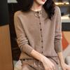 Ready-to-wear Round-neck Wool Cardigan for Women In Autumn and Winter Style Multi-button Cashmere Knitted Jacket Loose and Versatile Sweater