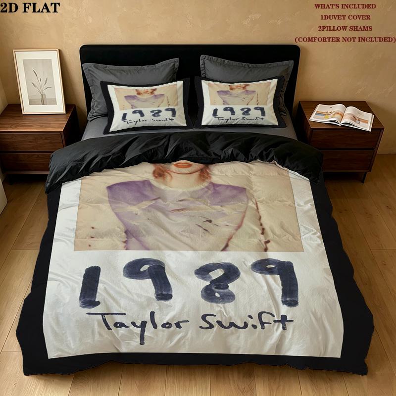 Taylor Pattern Bedding Quilt Set Quilt Cover Pillowcase Home Birthday Gift(1 * duvet cover + 2 * pillowcase, without core)
