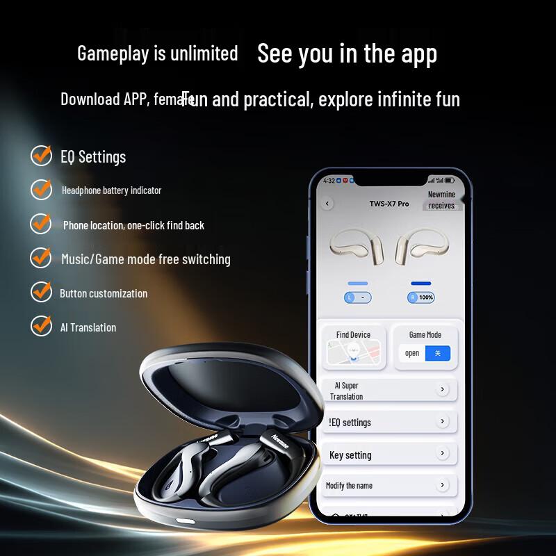 Newman X7Pro AI-перевод Открытые спортивные Bluetooth-наушники