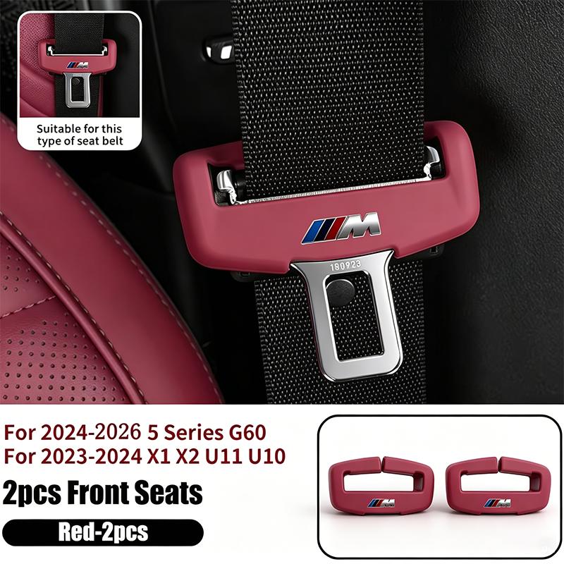 BBIH8 Car Seat Belt Buckle Protector Cover Soft Silicone Anti-Collision Case For BMW G80 G07 G42 G14 G15 G16 F82 M2 M3 M4 M5 Sticker