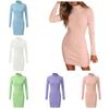 Women's Slim Fit High Collar Knitted Autumn Dress Skirt