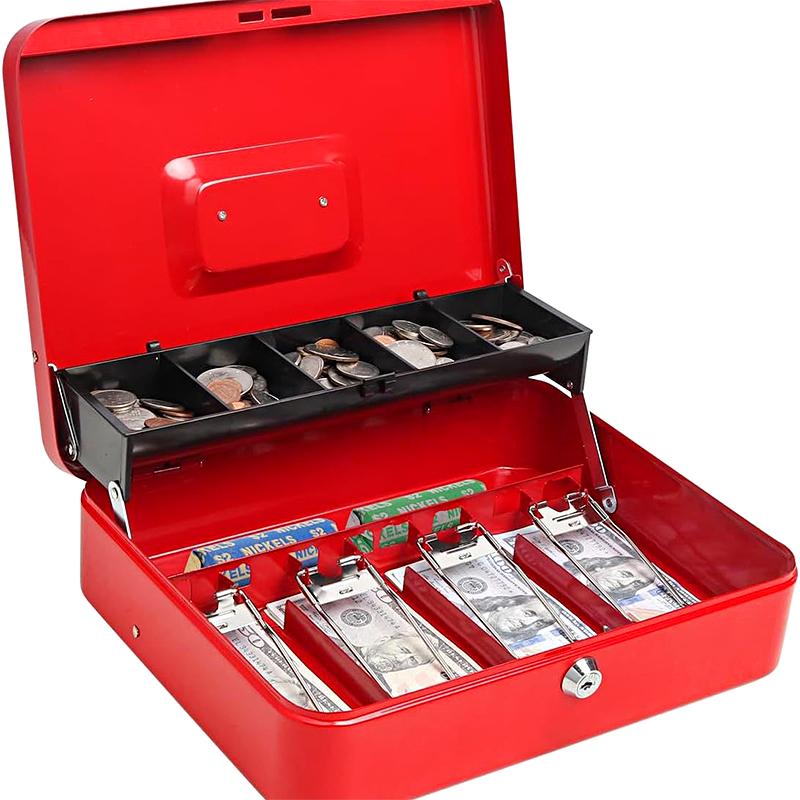 1шт металлический многосекционный денежный секретный портативный с ключом монетница органайзер для денег сейф