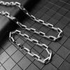 Titanium Steel Men's Handmade Cuban Necklace Square Chain Bold Stainless Steel Chain Metal Necklace Jewelry Necklace