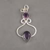 Подвеска с аметистом, ювелирные изделия из драгоценных камней, подвеска из цельного серебра 925 пробы, подарок для женщин, подвеска ручной работы