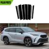 Gloss Black Pillar Posts Fit For Toyota Highlander Kluger Door Trim Moulding Window Sticker Cover Decor 8Pcs