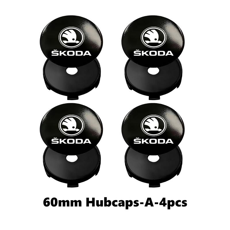 AAAAG1 Car Styling Wheel Center Hub Cap Badge Emblem Sticker Accessories For Skoda Fabia Kamiq Superb Scala Enyaq-iV MK3 VisionS Yeti