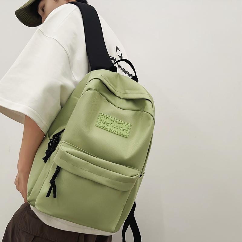 Однотонный школьный рюкзак для студентов, мужской, большой емкости, кампусный рюкзак, Оксфорд, женский дорожный рюкзак
