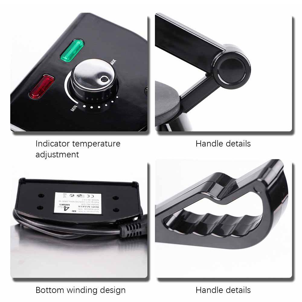 Электрическая машина для приготовления тортильи из нержавеющей стали с антипригарным покрытием, машина для приготовления роти, 1800 Вт, двухсторонний нагрев