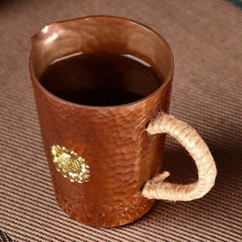 Винтажная медная кружка для Moscow Mule с гравировкой цветов, прочная, медного цвета, для пива 200 мл, кофейная кружка, молочная чашка, с плетёной ручкой, посуда для напитков